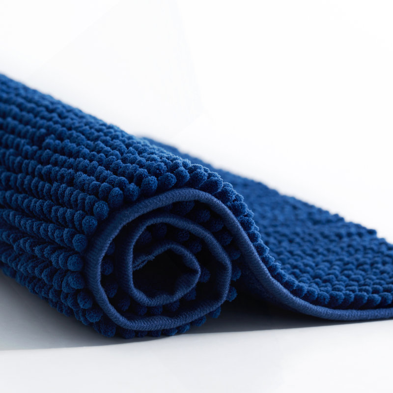 Tapis de bain en chenille Linenspa, 17 x 24, bleu marine, Simple - L 24 po x l 17 po, Marine