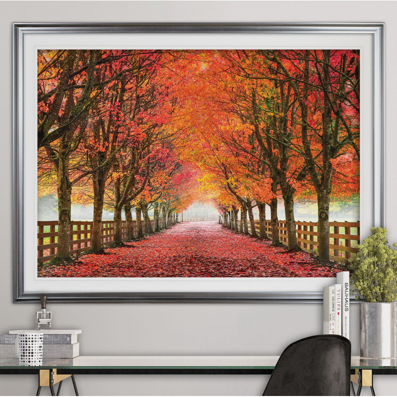«North Bend Trees», reproduction de peinture acrylique encadrée, Argent, H 30 po x l 40 po x P 1,5 po