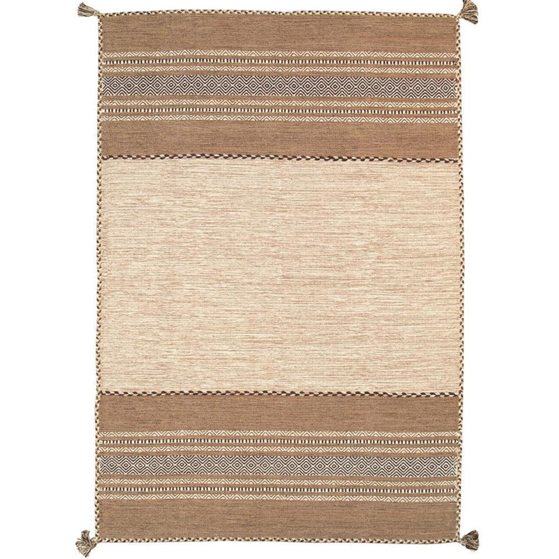 Striped Area Rug in Ivory