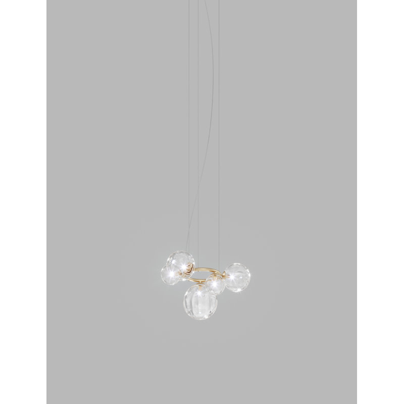 Puppet Ring Suspension 5 Crystal Transparent Matt Gold 3 G9 Ul, Crystal Transparent, Matte Gold