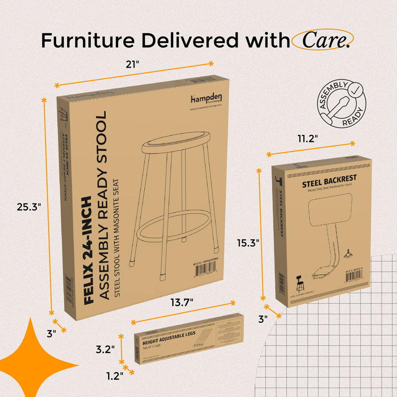Tabouret Felix, Bar Stool, Gris
