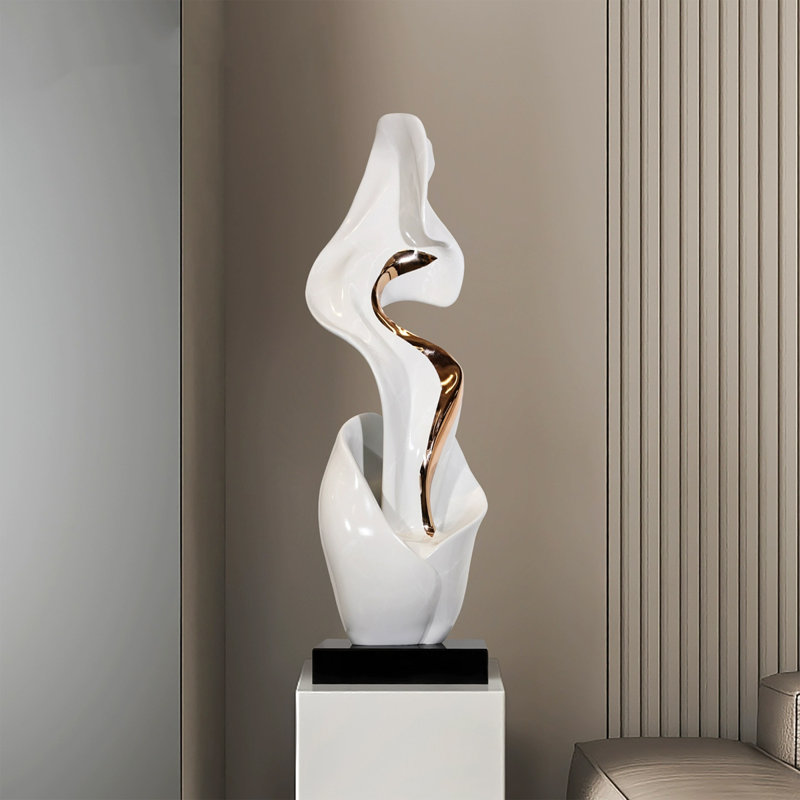 Modern Abstract Sculpture Resin And Marble Base Decoration Item