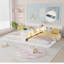 Lit double simple avec rangement, lit simple avec lumière et station de charge, 2 lits simples convertibles pour 2 enfants, blanc-1657072678