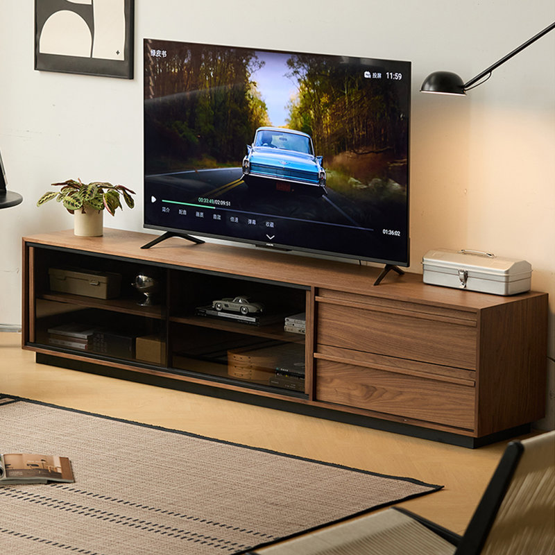Meuble télé moderne en bois manufacturé noyer
