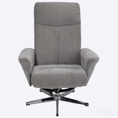 Fauteuil inclinable pivotant en chenille avec repose-pieds, fauteuil moderne, repose-pieds ergonomique, manuel, inclinable, repose-pieds, chambre à coucher, salon, lecture, bureau, gris clair