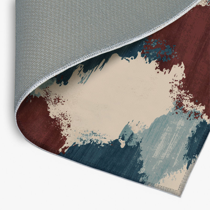 Tapis intérieur et extérieur noir Watercolor, Rectangulaire 2 pi x 3 pi
