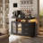 Katracy 39.37'' Sideboard Cabinet with RGB LED Lights, Wireless Charging, USB Ports & Motion Sensor-1018140360