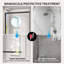 Porte de douche 60 po x 62 po à double porte coulissante semi-sans cadre avec verre trempé facile à nettoyer noir mat et anti-buée Nano