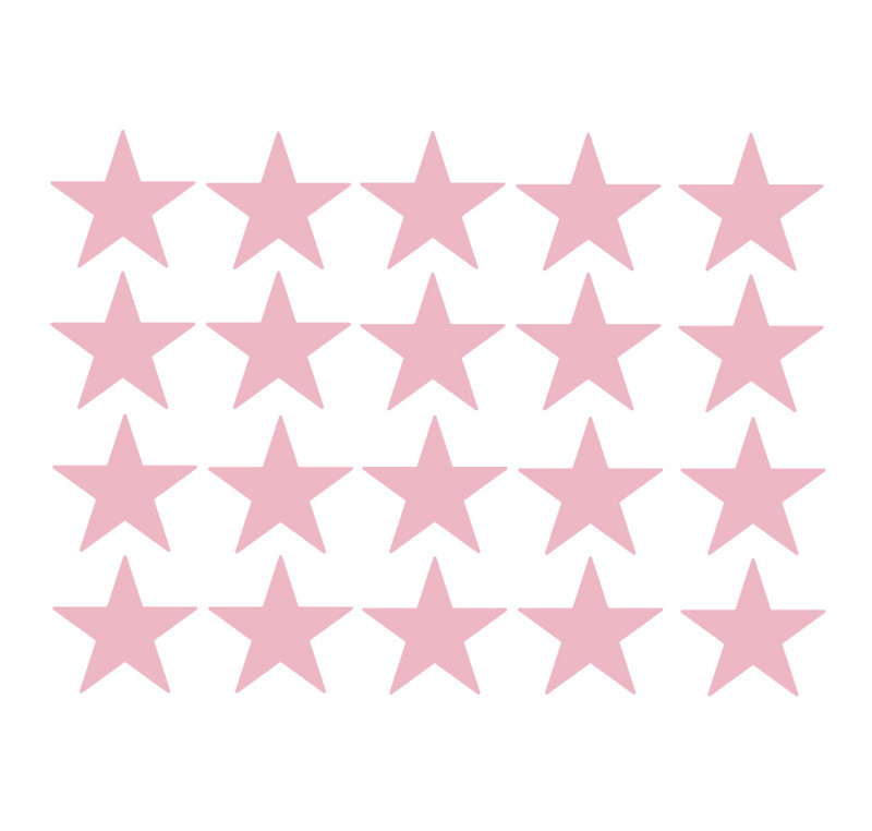 Décalcomanie murale étoiles americana, H 48 po x l 65 po x P 0,01 po, Rose œillet