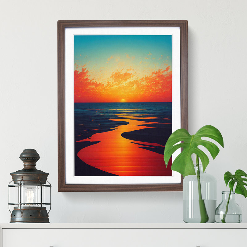 Sunset - Painting, 64cm H x 46cm W x 2cm D, White, Paper
