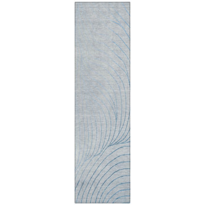 Machine Washable Indoor/Outdoor Xhevrie Sky Rug