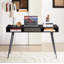 Bureau Mid-Century avec ports USB et prise de courant, bureau d'écriture moderne avec tiroirs, bureau d'ordinateur multifonctionnel -1299939340