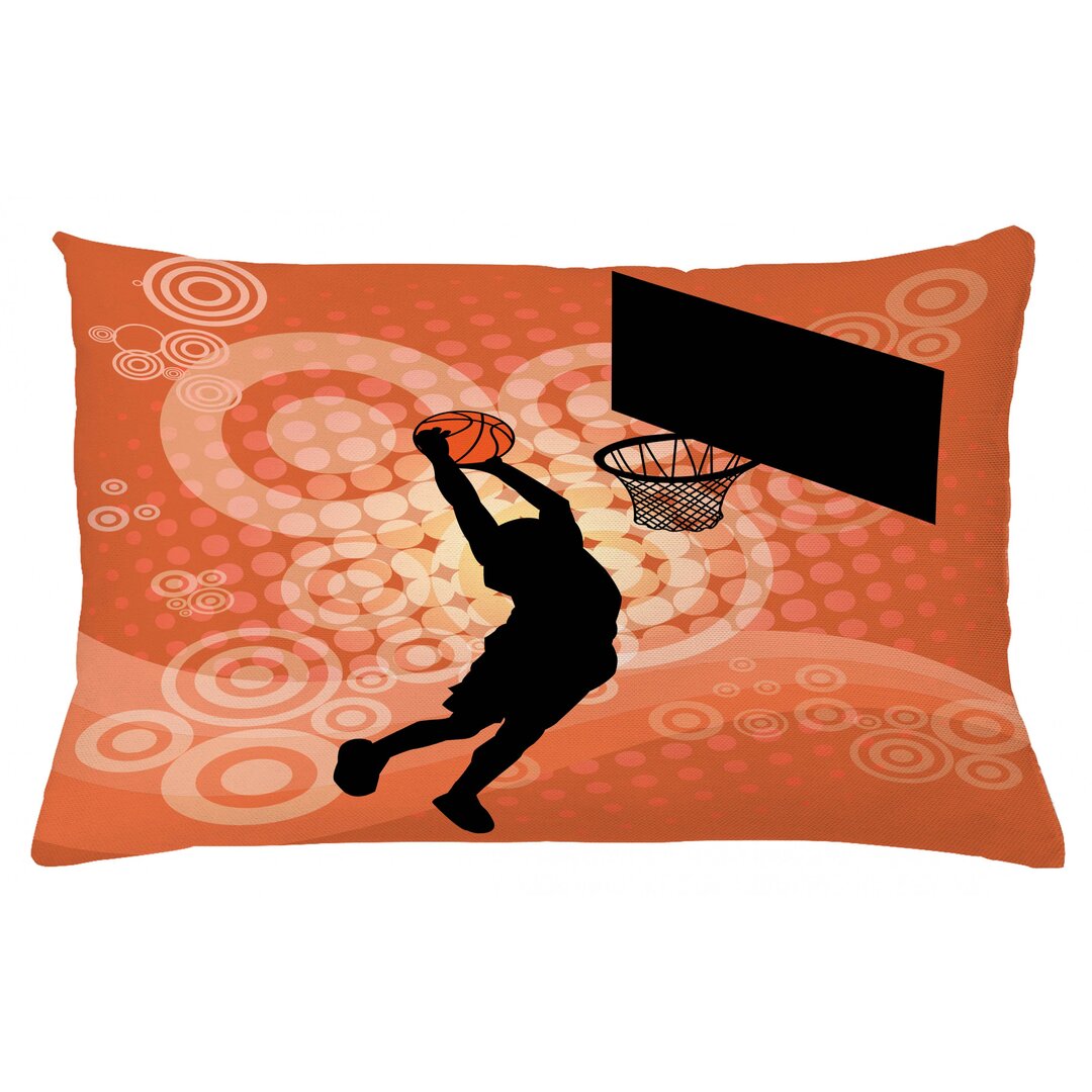 Kissenbezug, Basketball Dunk Athlet, Orange, Pale Orange Schwarz