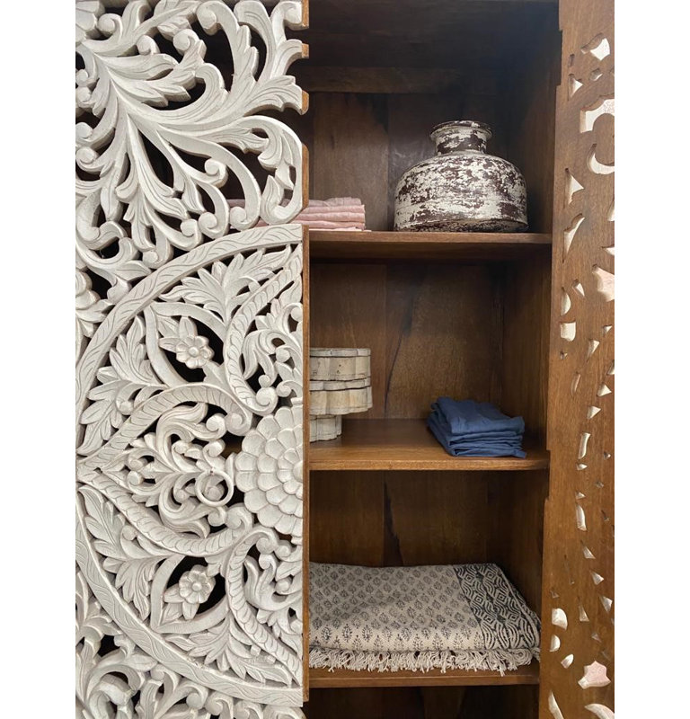 Ajwaa 2 Door Solid Wood Wardrobe