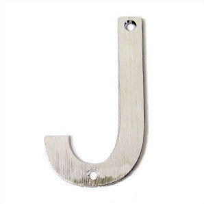 4 po  lettre de maison Villa, Chrome brossé, J