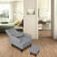 Chaise de salon grise avec fauteuil inclinable et coussins confortables en tissu doux