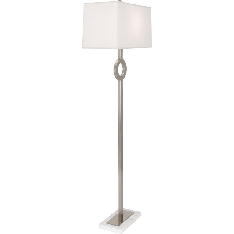 Oculus Floor Lamp, Antique Silver, White
