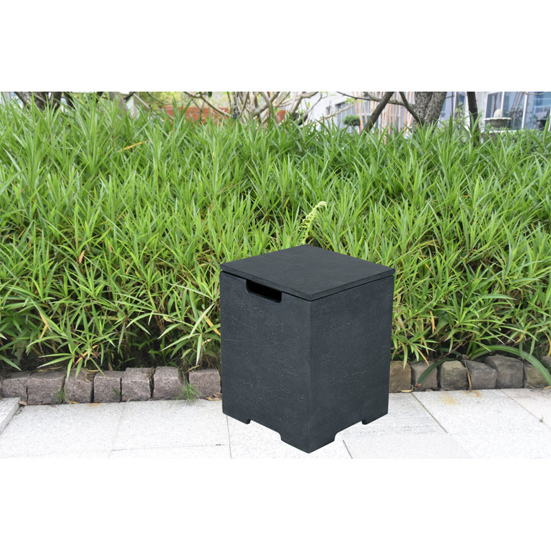 Dark Gray Square Concrete Propane Tank Cover, 16" x 20.5"