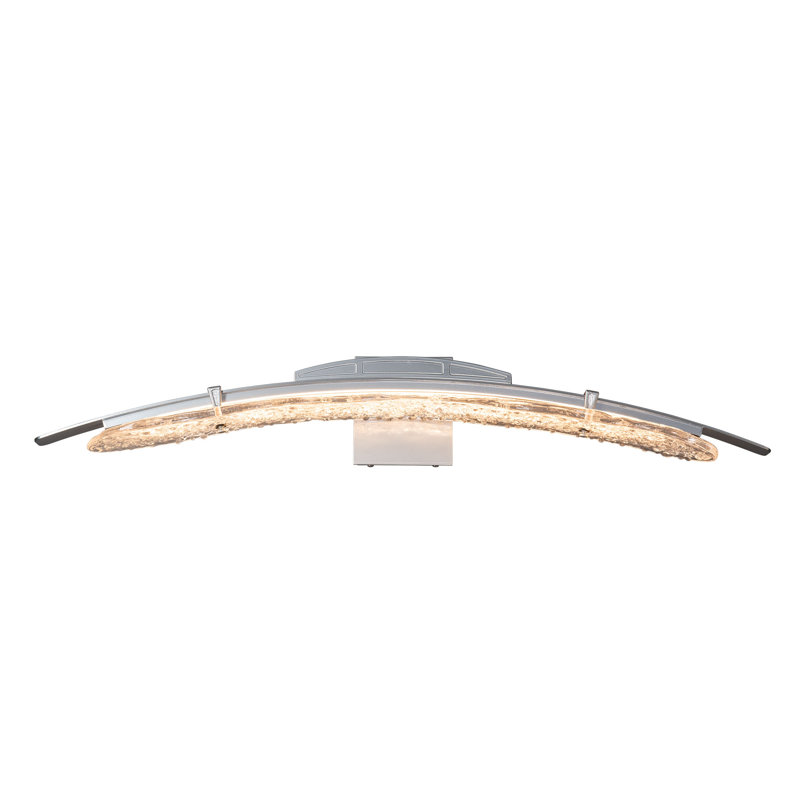Glissade Steel LED Armed Sconce, Sterling