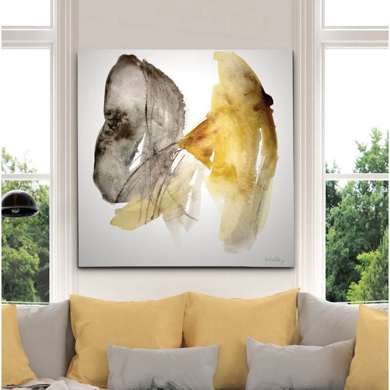 «CALENDULA I», peinture, H 32 po x l 32 po, Toile tendue