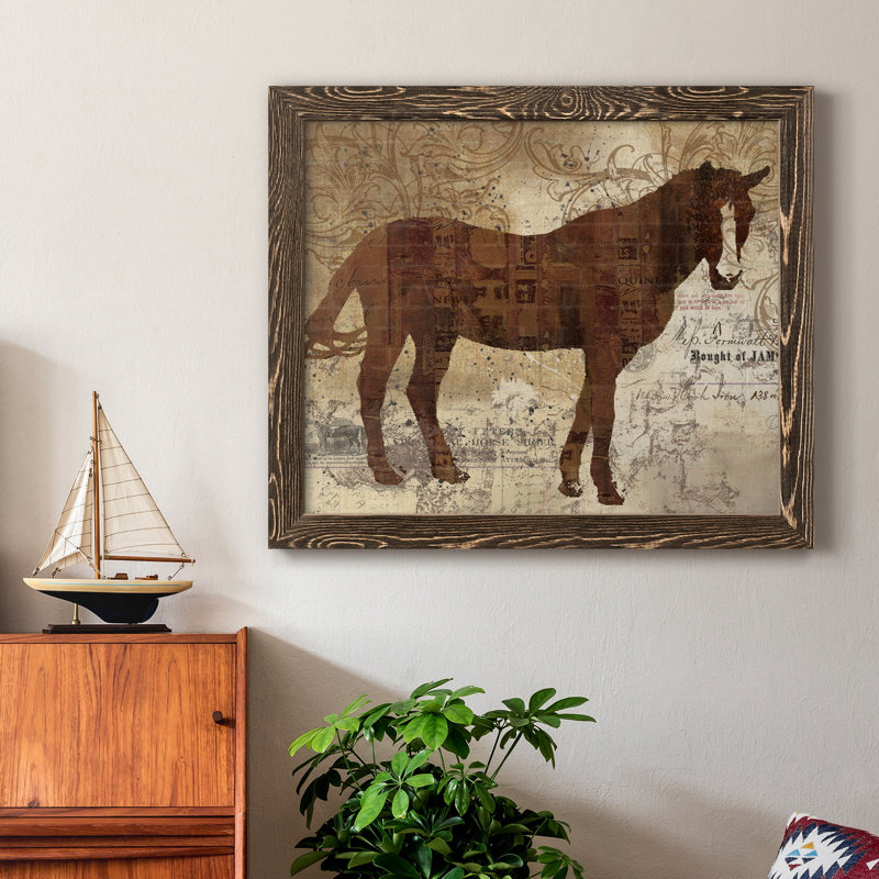 Cheval occidental I - cadre photo, impression sur toile, H 24 po x l 18 po x P 1,5 po, Noyer