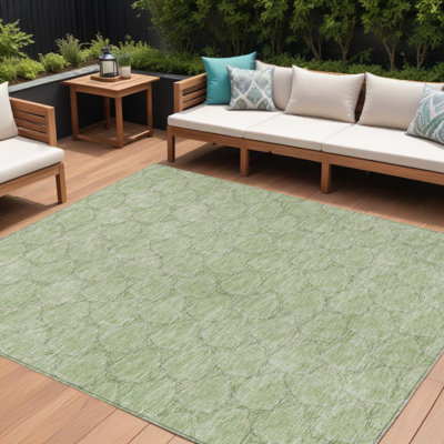 8' X 10' Geometric Washable Indoor Outdoor Area Rug