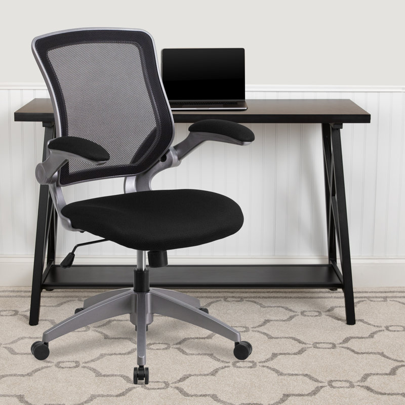 Chaise de bureau ergonomique en filet Bonavant, Noir