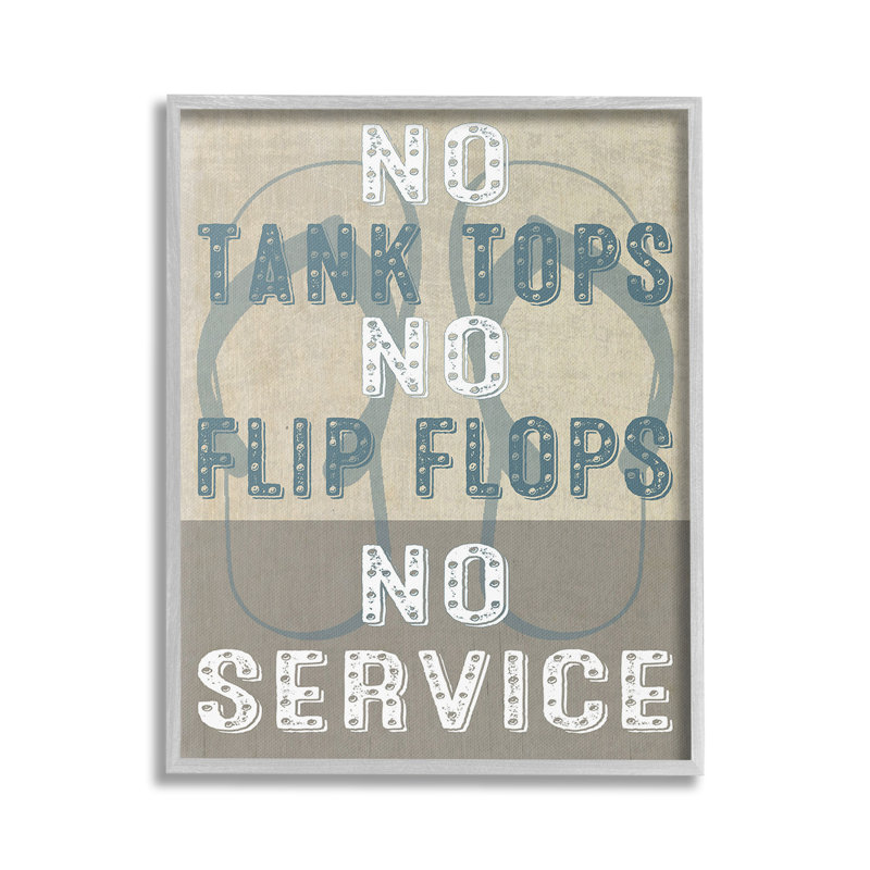 Bc-517_FG " Summer No Service Sign " by Graffitee Studios, Farmhouse Grey Framed Giclee, 20" H x 16" W