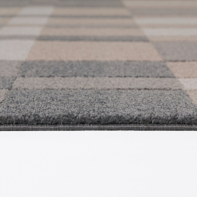 Tapis Damiaens bleu à motif scandinave, Bleu, 5 pi 3 po x 7 pi