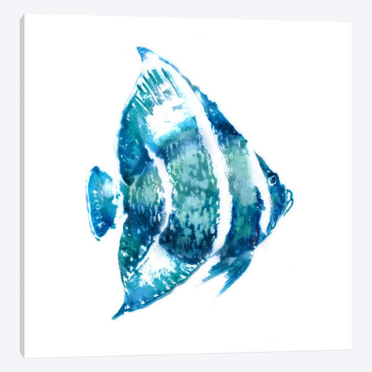 « fish i », impression sur toile, H 18 po x l 18 po x P 1,5 po, Pas de tapis, Toile tendue