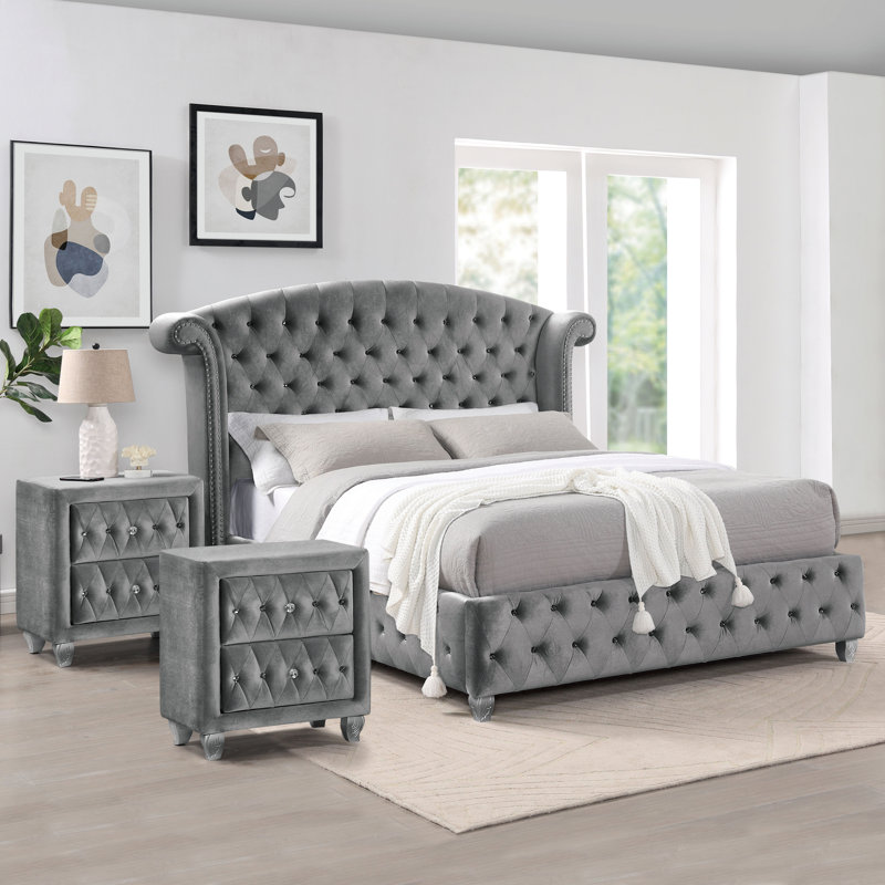 Waldschmidt Solid Wood Piece Bedroom Set, Queen, Pink