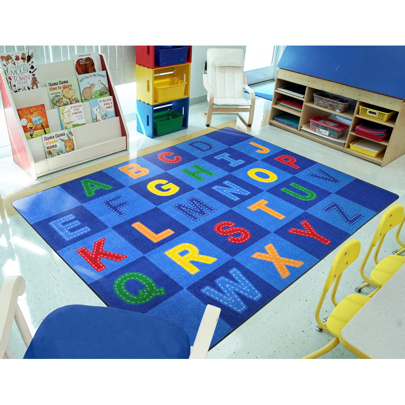 Patchwork Letters Area Rug, Rectangle 5'4" x 7'8"