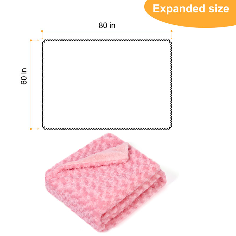 Hand Woven Throw Blanket, Pink, 15.6" W x 15.6" L