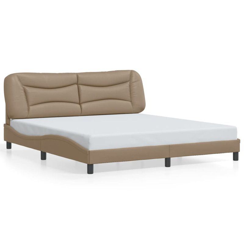Structure de lit vidaXL avec DEL sans matelas Hvar Cappuccino 180 x 200 cm, Très grand, Brun