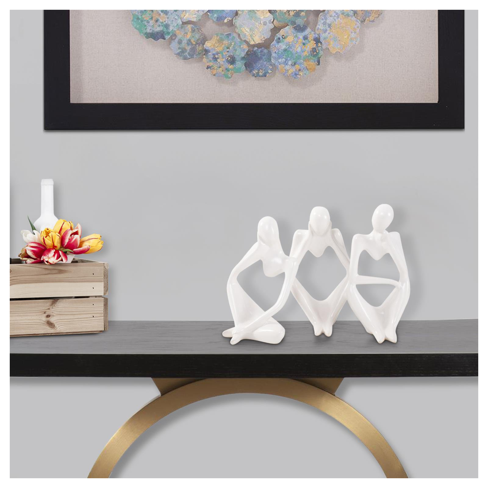 Contentment Ceramic Sculpture- Set of 3