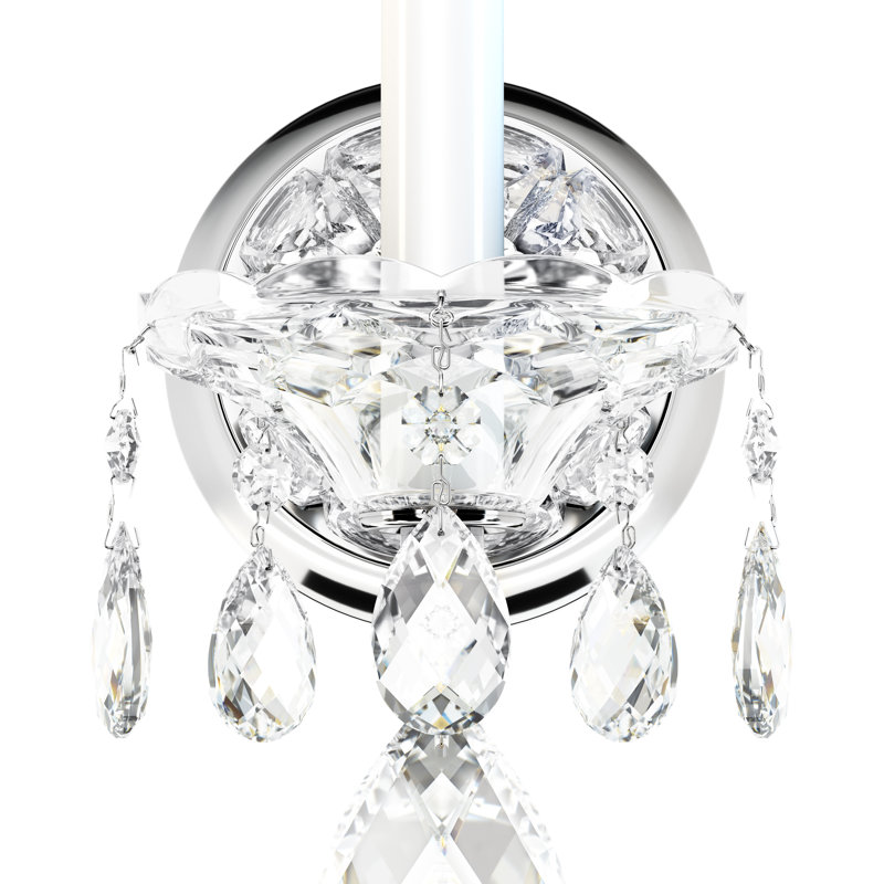 Sterling Candle Wall Light, Spectra Clear, Silver