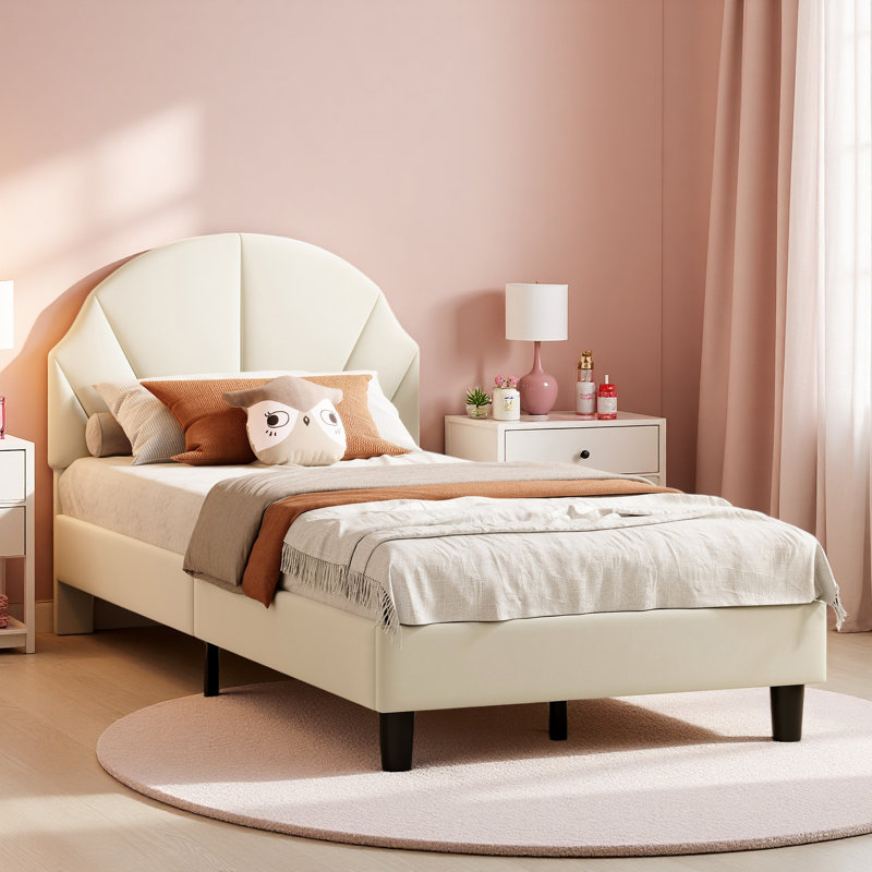 Bed, Beige, 90x190cm