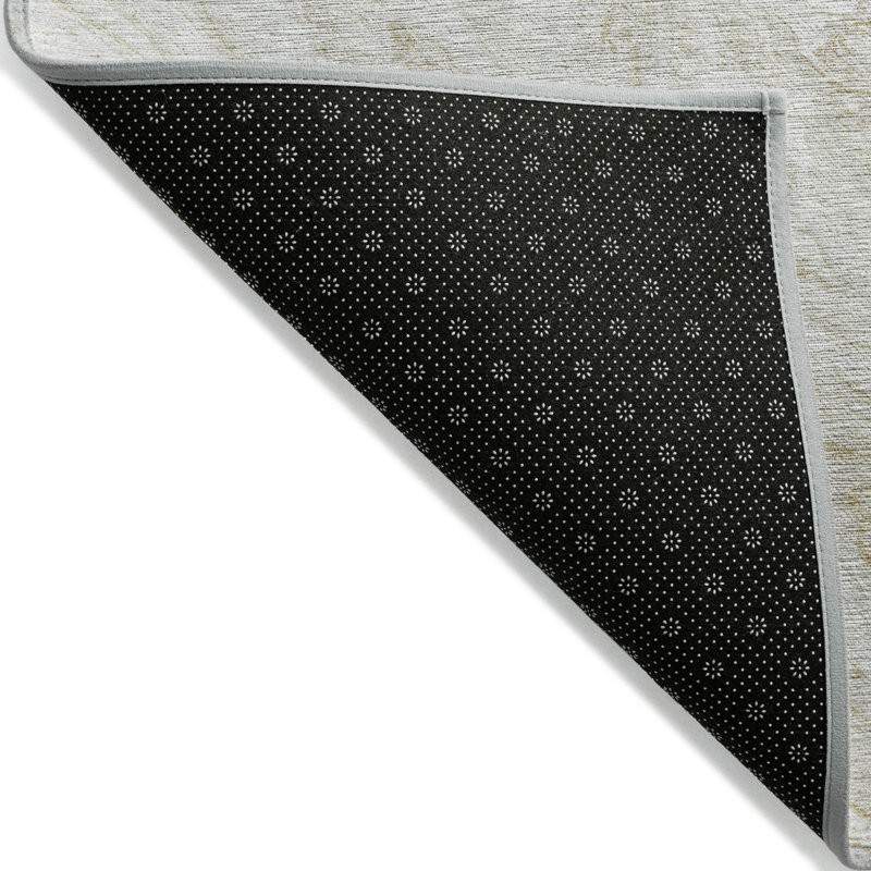 Tapis intérieur lavable abstrait 3 pi x 5 pi beige