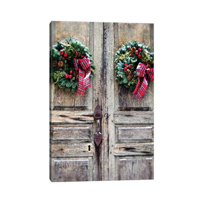 Holiday Door by Debbra Obertanec - Wrapped Canvas Gallery-Wrapped Canvas Giclée