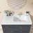 43'' W X 22'' D Single Sink White Vanity Top Solid Surface Rectangular Bathroom Sink Countertop with 1.38in. H Backsplash Basin&Pre-drilled Three Faucet Holes
