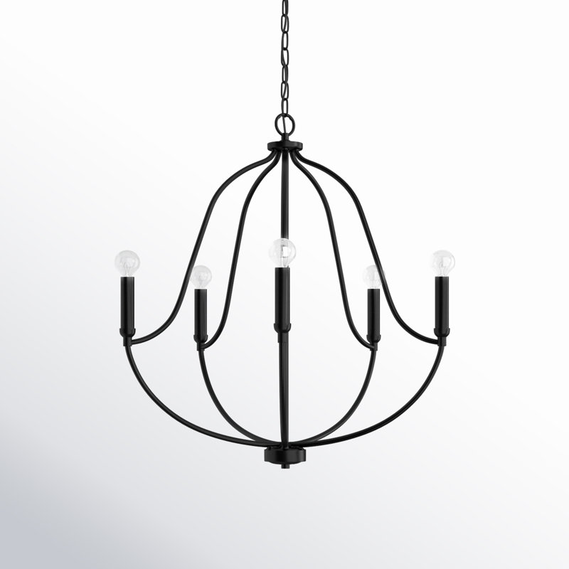 Kanda 5-Light Chandelier, Noir mat