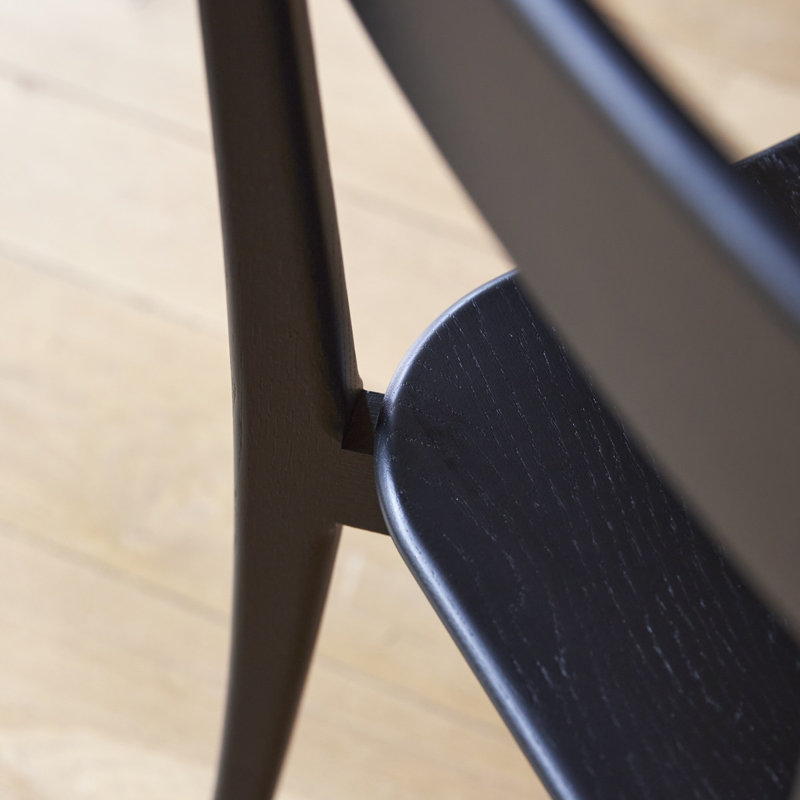 Abel Solid Oak Chairs, Black