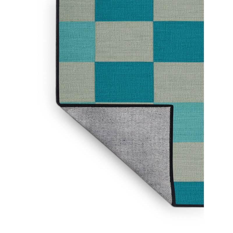 Tapis gris à carreaux lavable à la machine, Carré 8 pi