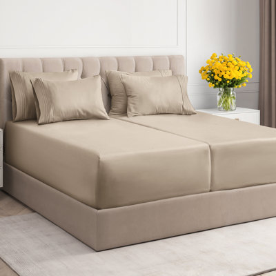 Ensemble de draps extra profonds, draps rafraîchissants et respirants, literie de luxe doux pour hôtel, convient aux matelas de 18 à 24 pouces