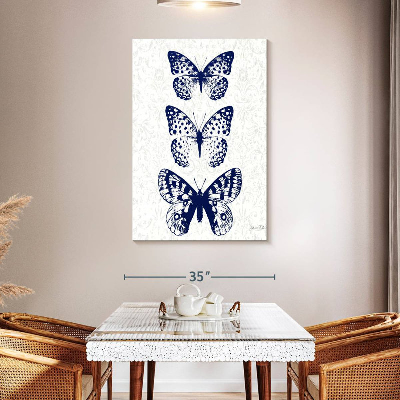 Brampt Indigo Butterfly Study, 48" H x 32" W