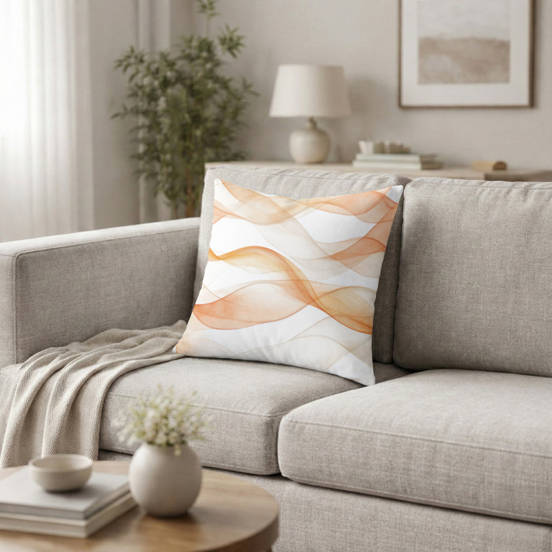 Coussin abstrait - Coussin imprimé Terra, H 20 po x l 20 po
