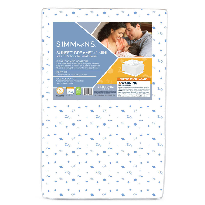 Water Resistant White Vinyl Mini Crib Mattress