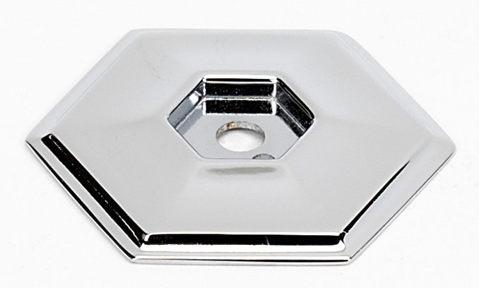 Plaque arrière 1,58 po Nicole, Chrome poli, 1.8" L x 1.6" W