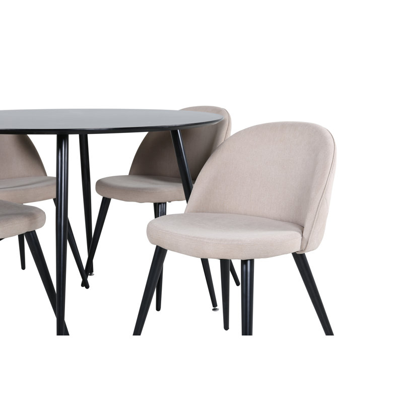 Buckelew Dining Set, Beige, Black