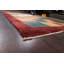 Tapis décoratif de laine brun clair/bleu/rouge en laine noué à la main de conception unique 5 pi 7 po x 8 pi 1 po noué à la main New Age